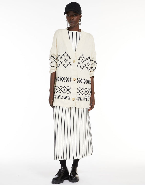 MAX MARA WEEKEND Oversize-Strickjacke aus Baumwolljacquard