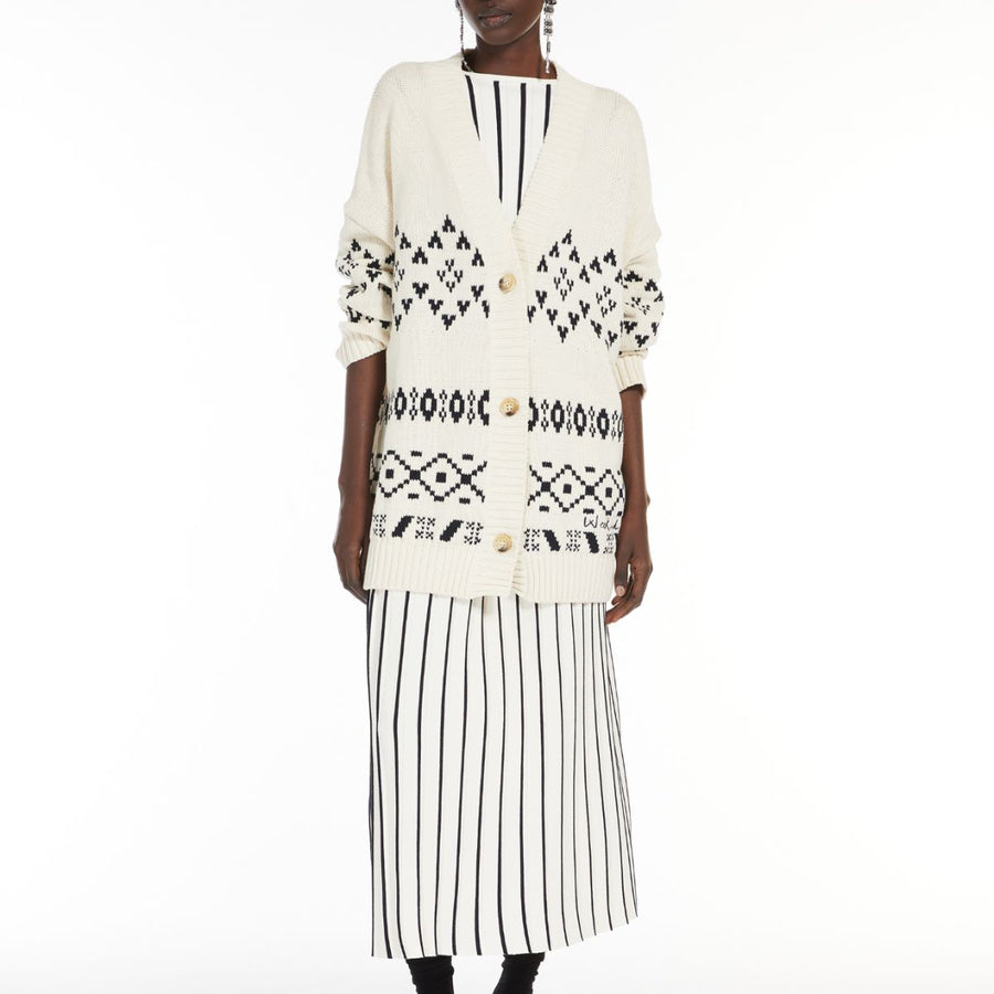 MAX MARA WEEKEND Oversize-Strickjacke aus Baumwolljacquard