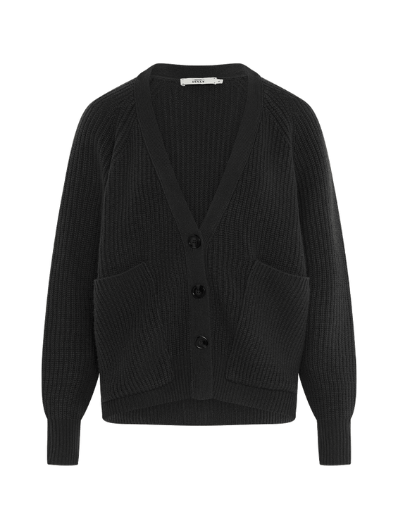 0039Italy LARA Schwarz Strickjacke aus Wolle/Cashmere