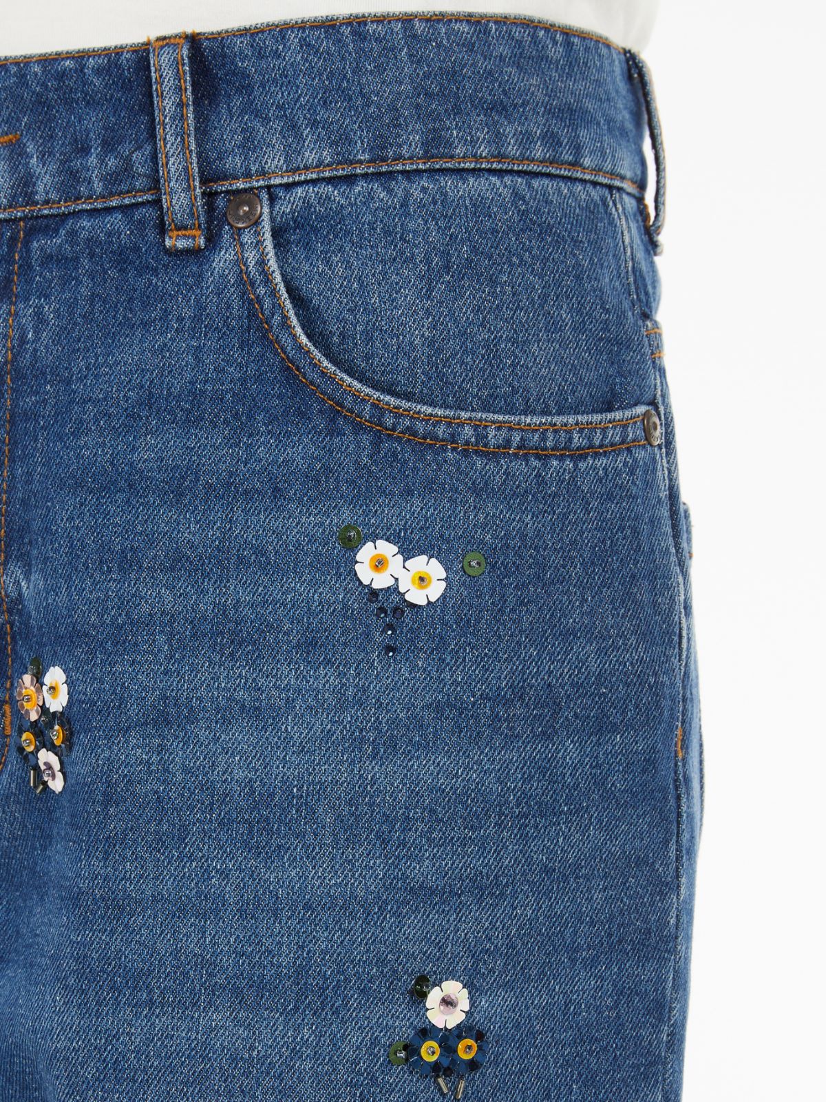 Max Mara Jeans aus Denim-Gewebe mit Pailletten