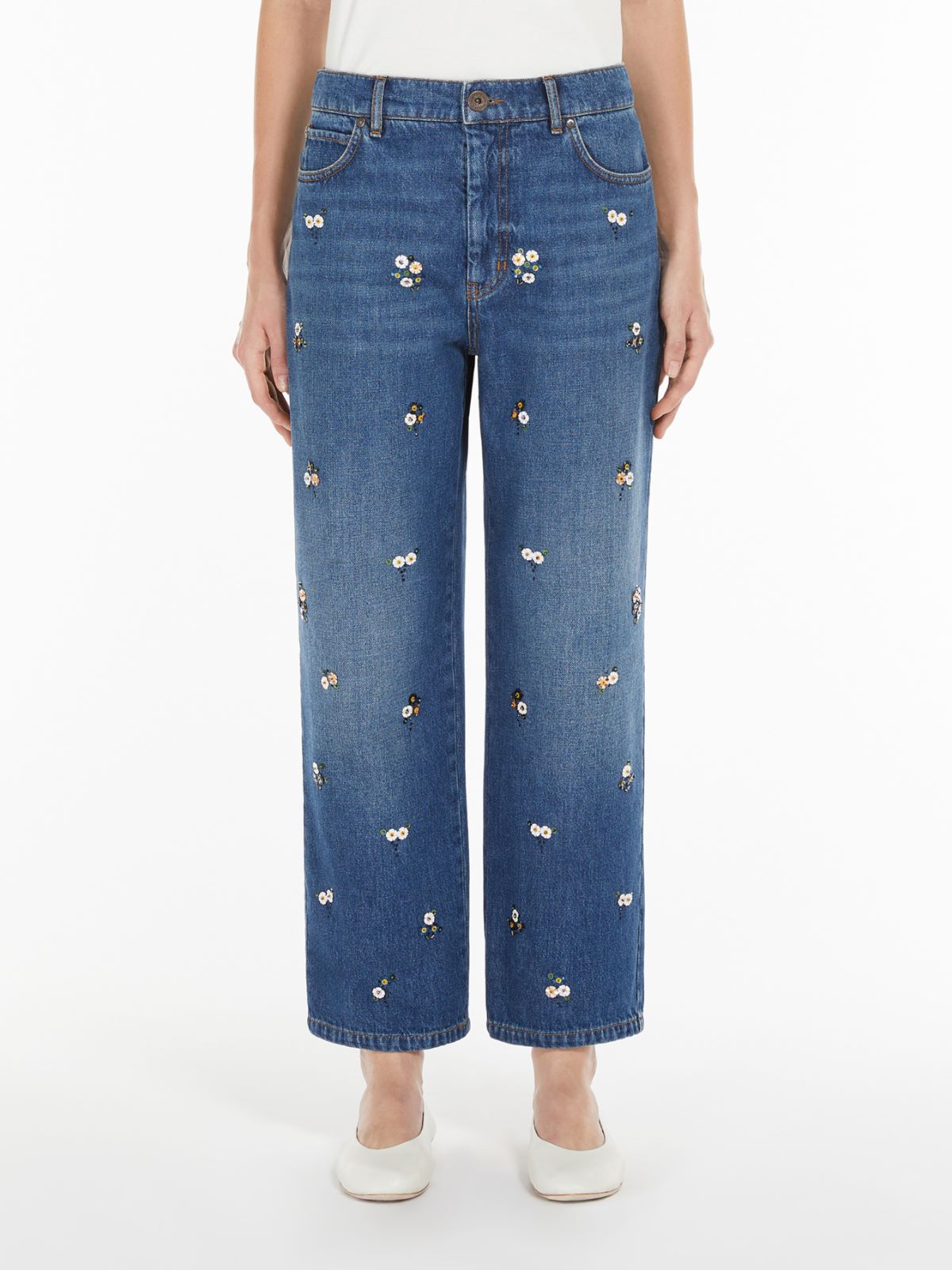 Max Mara Jeans aus Denim-Gewebe mit Pailletten