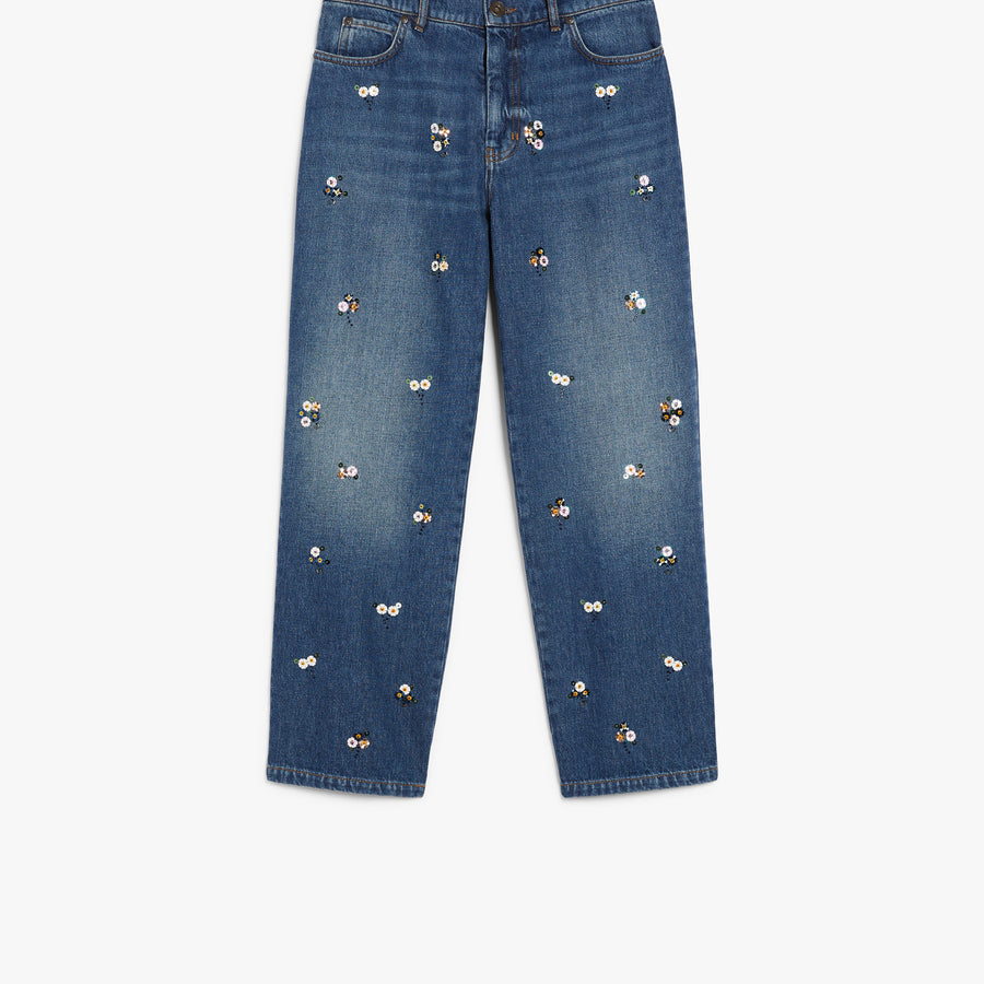 Max Mara Jeans aus Denim-Gewebe mit Pailletten